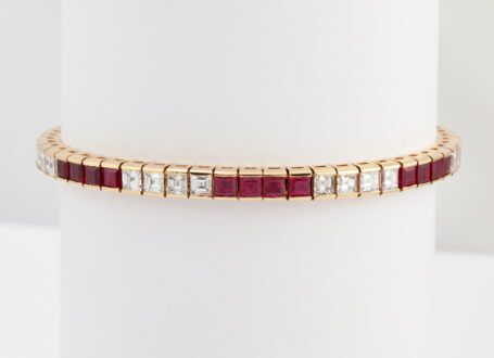 Estate 22K Yellow Gold Snake with Ruby Accents Bangle Bracel, Raleigh  Diamond Fine Jewelry