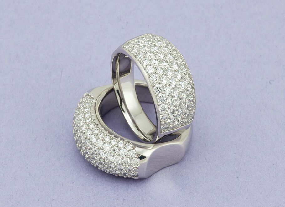 Pave diamond clearance dome ring