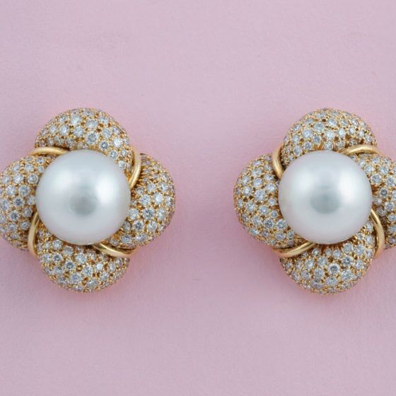 Buy Yellow Gold Knot Diamond Earrings | Fine Jewelry Raleigh